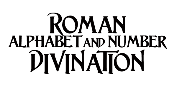 roman alphabet and number dice divination logo